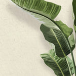 Tapet personalizat leaf cu frunze de bananier in stil digital artwork pe fundal granulat bej painted banana leaves