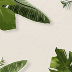 Tapet personalizat leaf cu frunze tropicale verzi in stil digital artwork pe fundal granulat bej painted tropical leaves