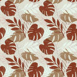 Tapet personalizat leaf cu frunze de monstera in tonuri maronii earthy monstera