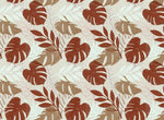 Tapet personalizat leaf cu frunze de monstera in tonuri maronii earthy monstera