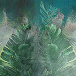 Tapet personalizat leaf cu frunze in nuante de turcoaz intens deep turquoise