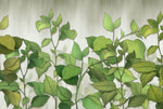 Tapet personalizat leaf cu frunze si plante verzi pe un fundal deschis greenies