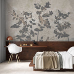Tapet personalizat leaf cu frunze si accente de bronz bronze accents