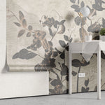 Tapet personalizat leaf cu frunze si accente de bronz bronze accents