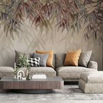 Tapet personalizat leaf cu frunze colorate de salcie cu umbre tonal weeping willow