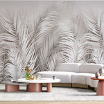 Tapet personalizat leaf cu frunze albe de palmier white palm