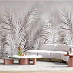 Tapet personalizat leaf cu frunze albe de palmier white palm