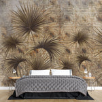 Tapet personalizat leaf cu frunze de palmier pe un fundal in stil art deco luxurious palm