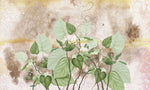 Tapet personalizat leaf cu frunze de philondendron rugosum pe fundal vintage vintage rugosum