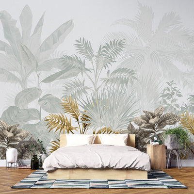 Tapet personalizat - TROPICAL SAGE&GOLD