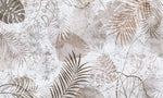 Tapet personalizat leaf cu frunze tropicale de monstera in stil grunge grunge monstera light