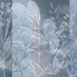 Tapet personalizat leaf cu frunze pe un fundal in nuante de albastru stone blue