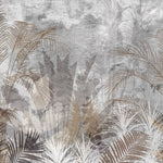 Tapet personalizat leaf cu frunze de palmieri in culori aramii brassy palms