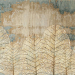 Tapet personalizat leaf cu frunze subtiri aurii pe un fundal vintage thin leaves