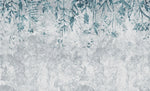 Tapet personalizat leaf cu frunze albastre pe un fundal de beton concrete wild blue