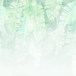 Tapet personalizat leaf cu frunze tropicale de bananier in nuante de verde deschis tea green leaves