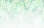 Tapet personalizat leaf cu frunze tropicale de bananier in nuante de verde deschis tea green leaves
