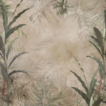 Tapet personalizat leaf cu frunze tropicale pe fundal sepia sepia leaves