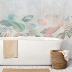Tapet personalizat leaf cu frunze tropicale in nuante paradisiace leaves's paradise