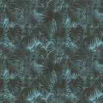Tapet tropical personalizat cu frunze tropicale de monstera si palmieri pe un fundal albastru inchis aqua dark vegetation