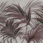 Tapet tropical personalizat cu frunze tropicale de palmier salbatic rosiatic pe fundal gri texturat picabeen palm