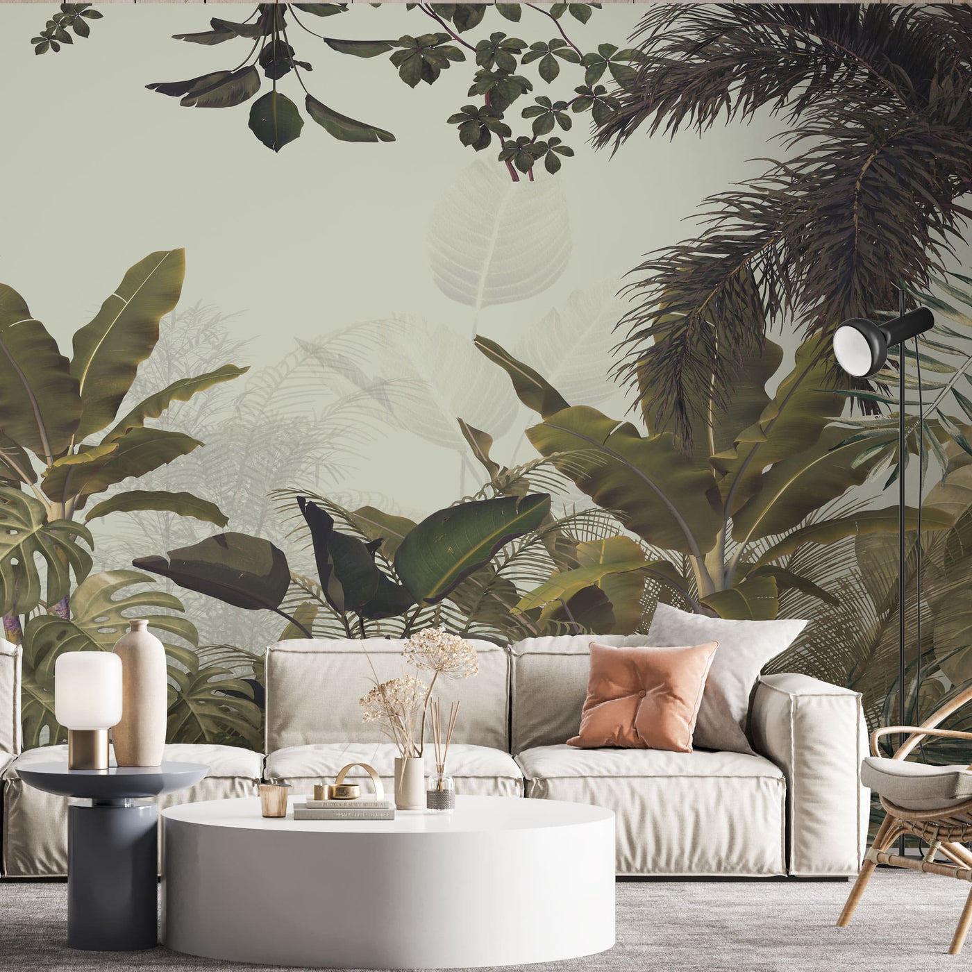 fototapet-tropical-personalizat-cu-plante-tropicale--frunze-tropicale-de-monstera-bananier-palmier-flori-tropicale-efect-de-jungla-amazoniana-tropical-canvas