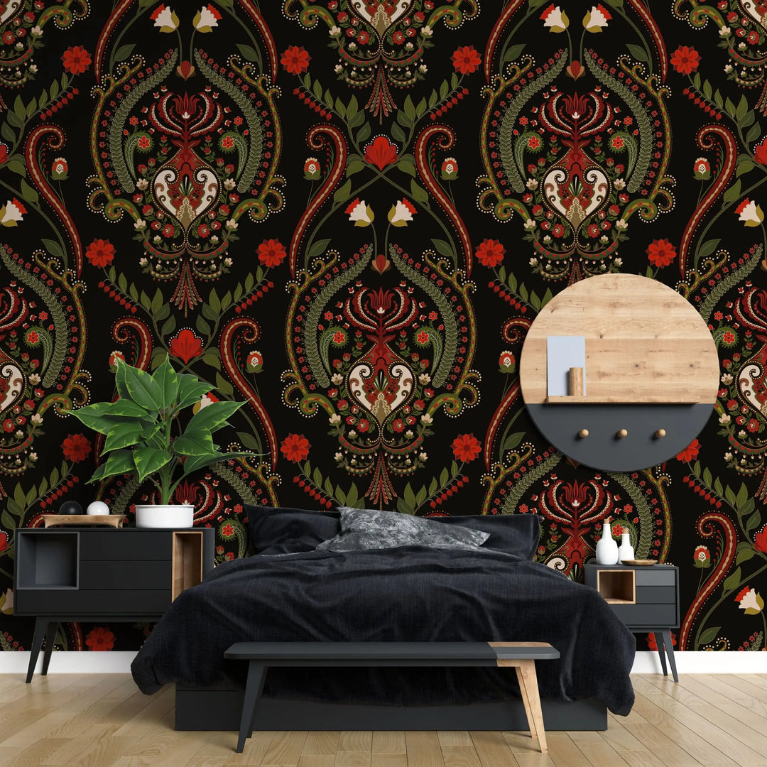 Tapet personalizat oriental cu model de inspiratie arabica damascan damask