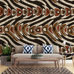 Tapet personalizat mozaic cu forme abstracte in nuante ciocolatii chocolate marble