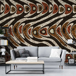 Tapet personalizat mozaic cu forme abstracte in nuante ciocolatii chocolate marble