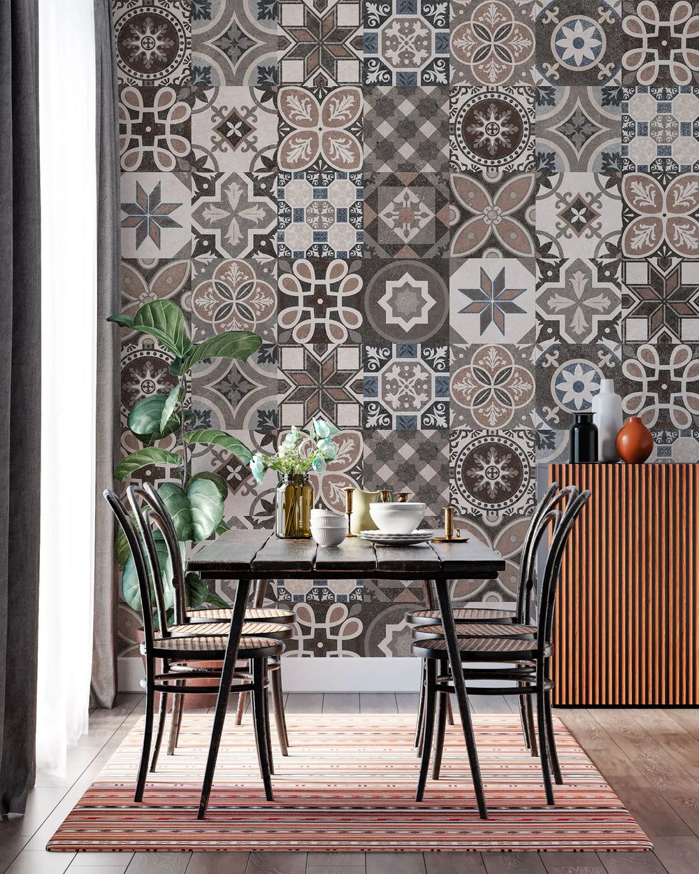 Tapet personalizat mozaic cu mozaic toscan tuscany tiles