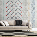Tapet personalizat mozaic cu model aztec si ilustratii aztec doodle