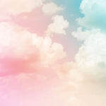 Tapet personalizat zen oriental cu nori visatori roz si albastri pink clouds