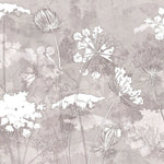 Tapet personalizat zen oriental cu flori albe pe un fundal bej inxhis serenity dark