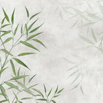 Fototapet personalizat zen oriental cu bamboo verde si umbre pe fundal deschis light bamboo