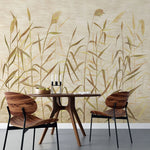 Tapet personalizat zen oriental cu bambus pe un fundal in nuante calde windy bamboo