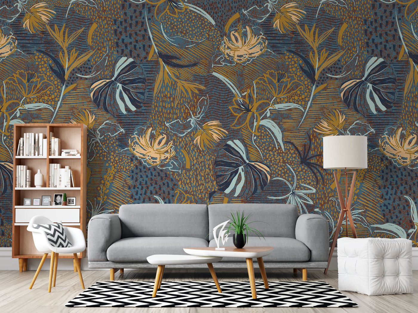 Tapet personalizat - BOHO FLOWER'S CONTRAST