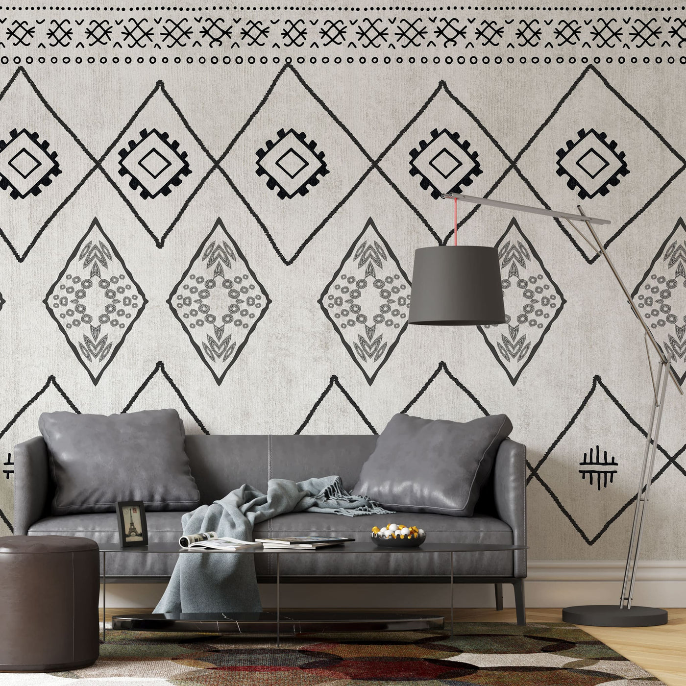 Tapet personalizat - BLACK&WHITE AZTEC