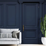 Tapet personalizat arhitectural walls cu ancadramente de perete in nuante de albastru inchis deep blue