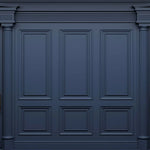 Tapet personalizat arhitectural walls cu ancadramente de perete in nuante de albastru inchis deep blue