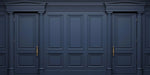 Tapet personalizat arhitectural walls cu ancadramente de perete in nuante de albastru inchis deep blue
