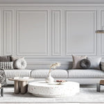 Tapet personalizat arhitectural walls cu ancadramente de perete albe clasice white deco