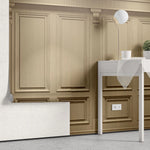 Tapet personalizat arhitectural walls cu ancadramente de perete bej cu accente de lumini spotlight