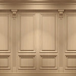 Tapet personalizat arhitectural walls cu ancadramente de perete bej cu accente de lumini spotlight