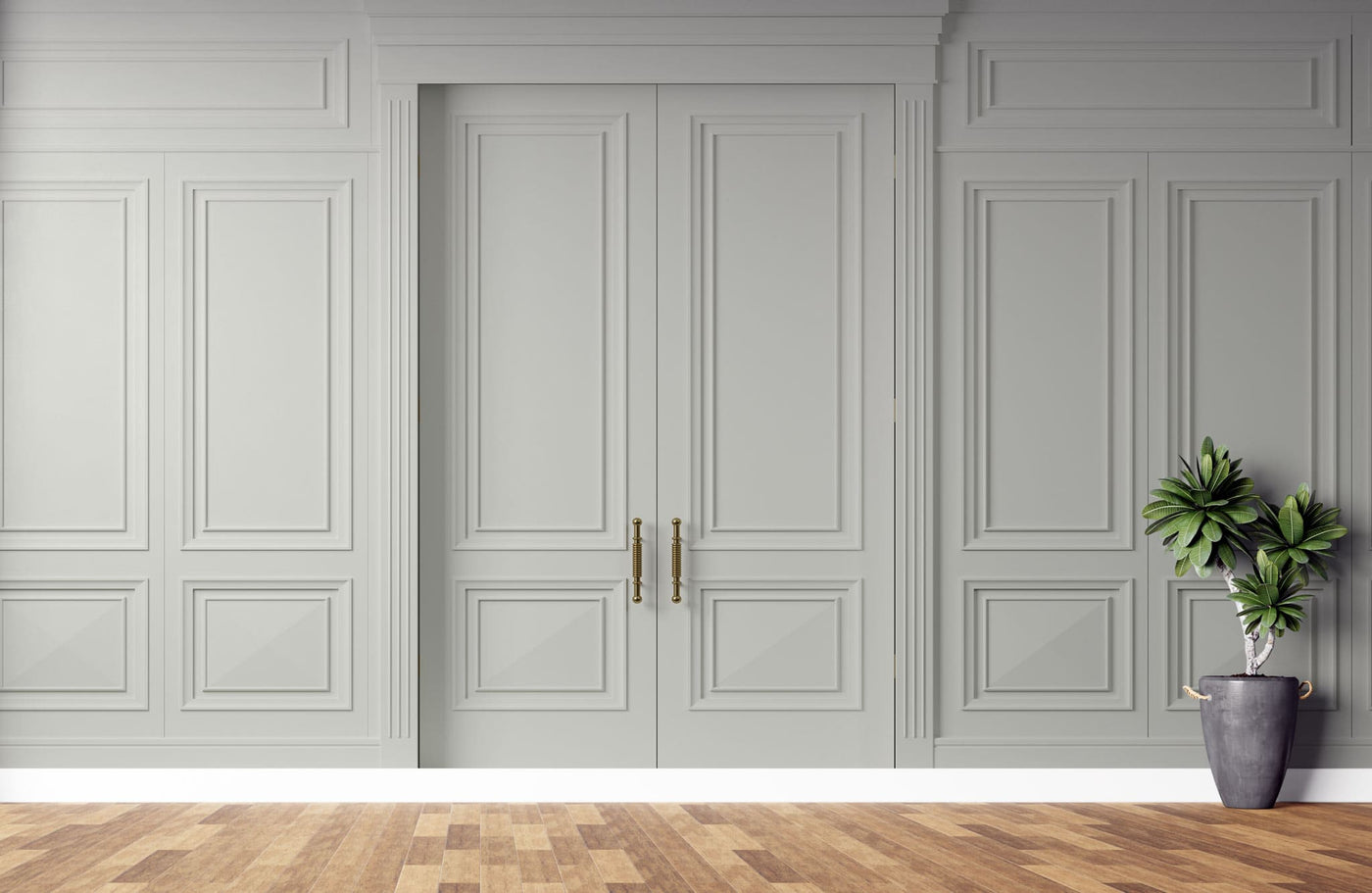 Tapet personalizat - LIGHT GREY DOORS