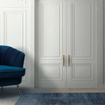 Tapet personalizat arhitectural walls cu ancadramente de perete si usi in nuante de gri deschis light grey doors