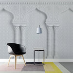 Tapet personalizat arhitectural walls cu arabescuri albe marocane white arabesque