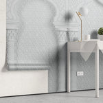 Tapet personalizat arhitectural walls cu arabescuri albe marocane white arabesque