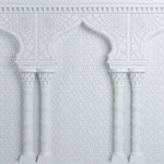 Tapet personalizat arhitectural walls cu arabescuri albe marocane white arabesque