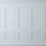 Tapet personalizat arhitectural walls cu ancadramente de perete in nuante de albastru deschis baby blue