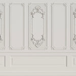 Tapet personalizat architectutral walls cu ancadramente albe si rame de oglinzi white mirror